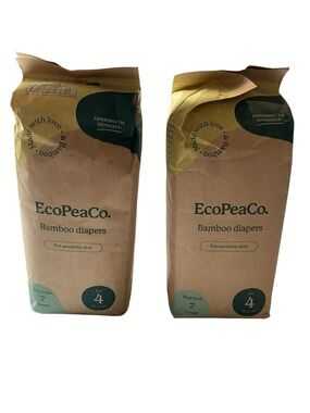 EcoPeaCo Bamboo Diapers For Sensitive Skin Size 4  (22-37 LBS)
